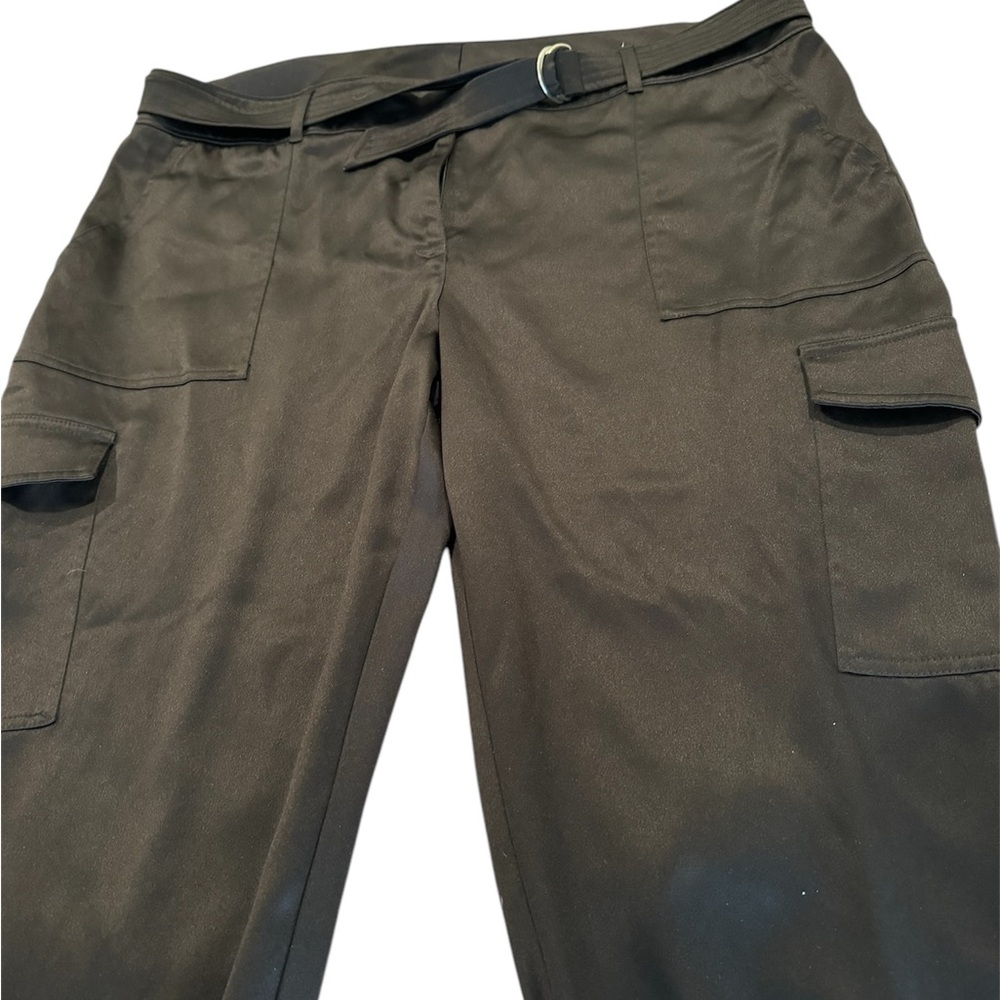 Chico's Black Cargo Pants with Belt- black